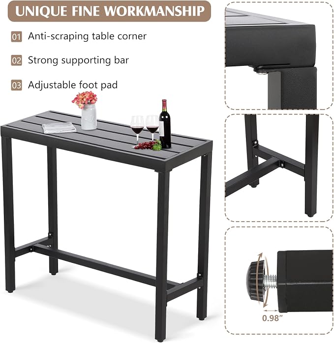 Outdoor Bar Table, Patio Counter Height Bar Table - Image 6