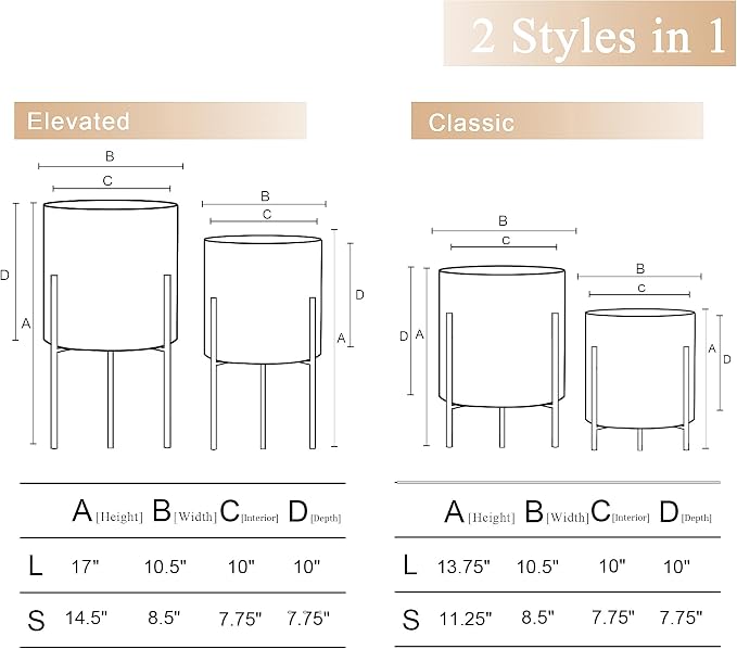 ARNIS Modern Planter Pots, Decorative Floor Planters, Metal Pots - Image 6