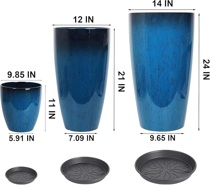 24, 11 Inch Large Plastic Planters - Image 4