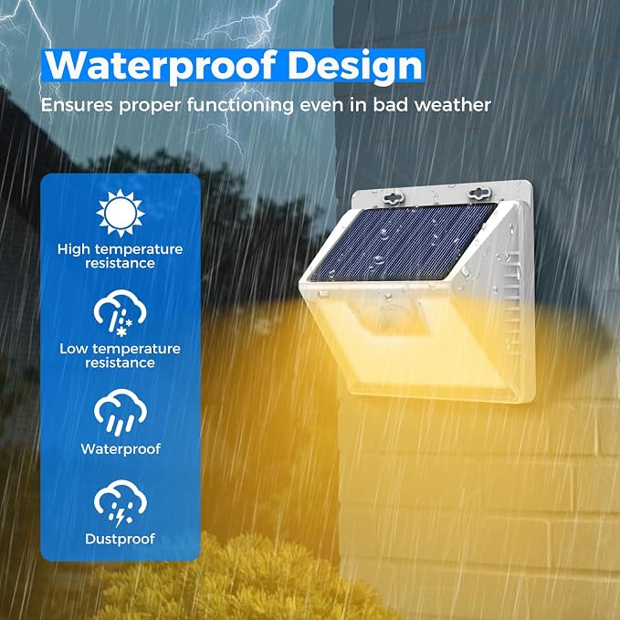 Peasur Solar Lights Outdoor Motion Sensor Waterproof, 3 Modes Security Wall - Image 5