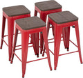 FDW Metal Bar Stools Counter Height Barstool Stackable Barstools Indoor Outdoor by FDW