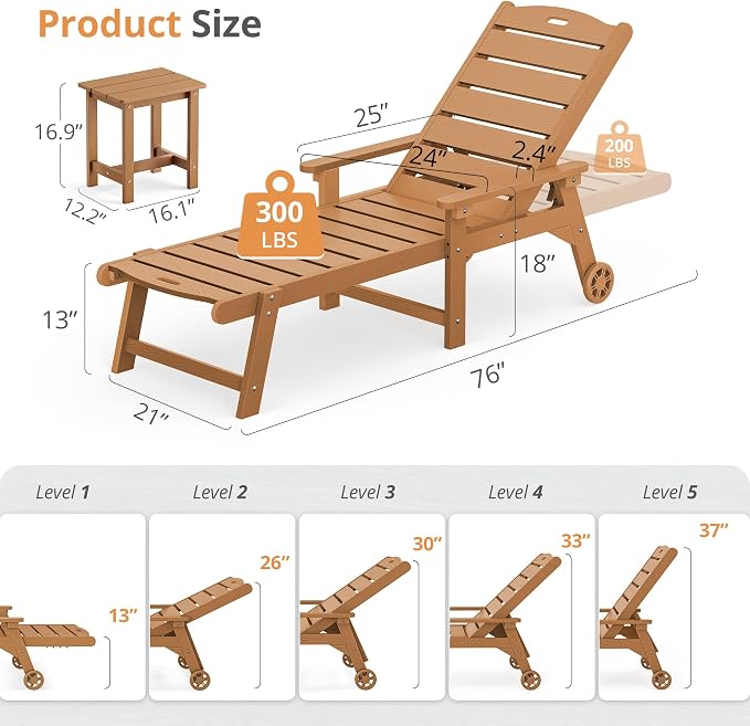 LUE BONA Chaise Lounge Chairs Set - Image 2