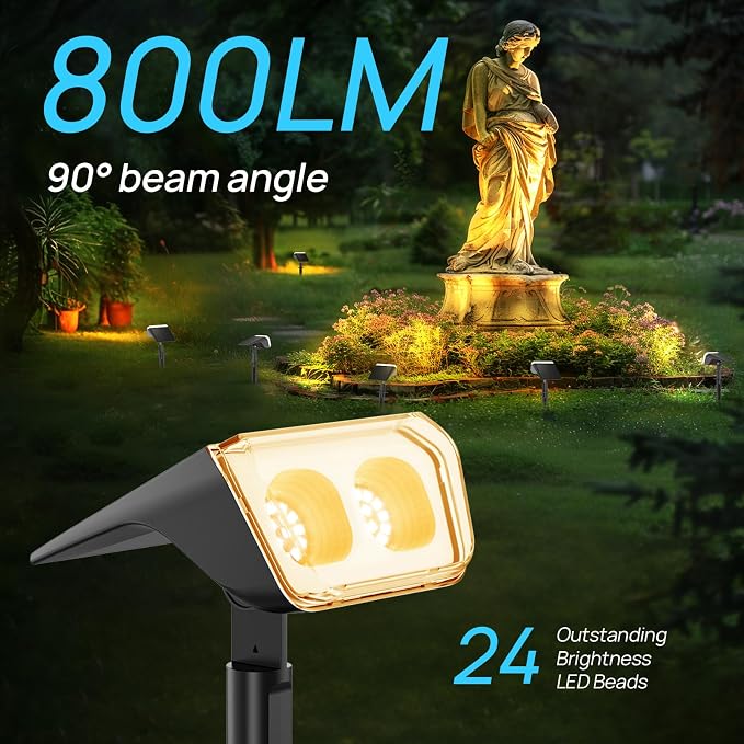 Consciot Solar Spot Lights Outdoor Waterproof, 24 LED Dusk-to-Dawn Solar - Image 2