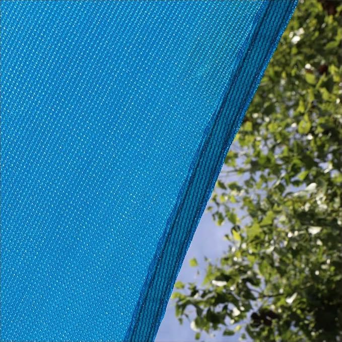 Amgo Custom Size 20' x 23' x 30.5' Blue Right Triangle Sun Shade Sail UPF50+ - Image 9