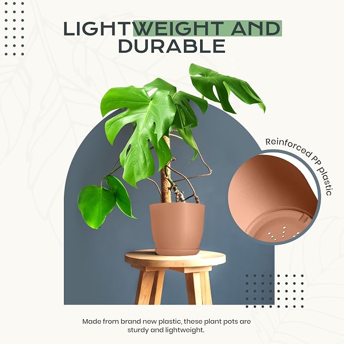 Utopia Home - Plant Pots Indoor - 7/6.6/6/5.3/4.8 Inches Home Decor Flower Pots - Image 6