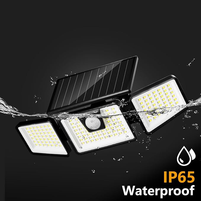 INCX Solar Motion Sensor Lights Outdoor, 3 Heads Security Lights Solar Powered - Image 4