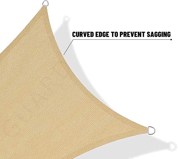 SUNNY GUARD Custom Size 11'x11'x11' Sand Sun Shade Sail Triangle UV Block Shade - Image 7