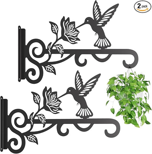 2-Pack Aesthetic Plant Hangers Outdoor – 10 Inch Metal Hanging Plant Bracket by Unknown