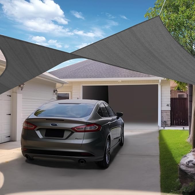 KANAGAWA Sun Shade Sail Curved 16'X20' Dark Gray Rectangle Outdoor Shade Cover - Image 6