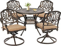 Grepatio 5 Piece Outdoor Dining Set Cast Aluminum Patio Dining Set Table and by Takesyoutohaveawonderfullife