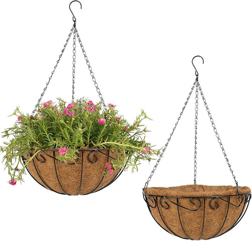 2 Pack 14 inch Metal Hanging Baskets by Dovesail