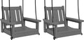 SERWALL HDPE Single Porch Swing Set of 2, Heavy Duty Single Person Swing Chair by SERWALL