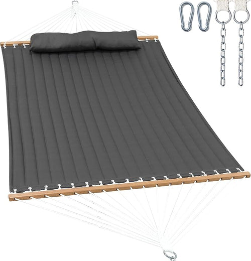 2 Person Hammocks for Outside, Double Quilted Fabric Outdoor Hammock by GafeteOutdoorLiving
