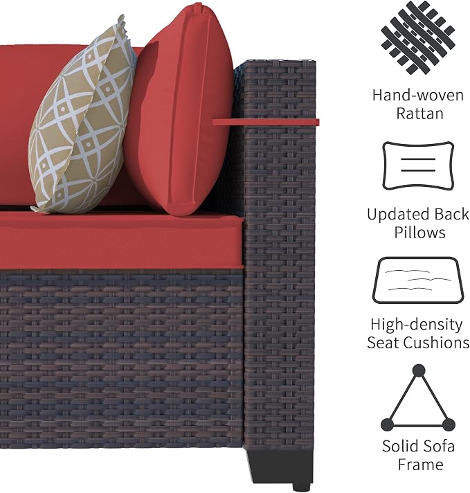 Outdoor Patio Furniture Set, 7 Pieces Outdoor Sectional Furniture Patio Sofa - Image 3
