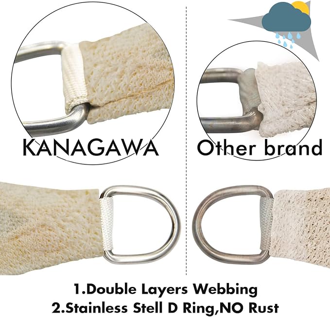 KANAGAWA 14'X18' Cream Custom Size Sun Shade Sail Rectangle UV Block Canopy - Image 5