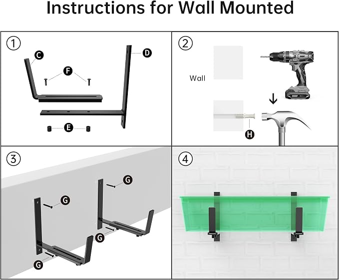 Y&M 6 Pack Adjustable Planter Box Brackets, Universal Window Box Brackets - Image 7