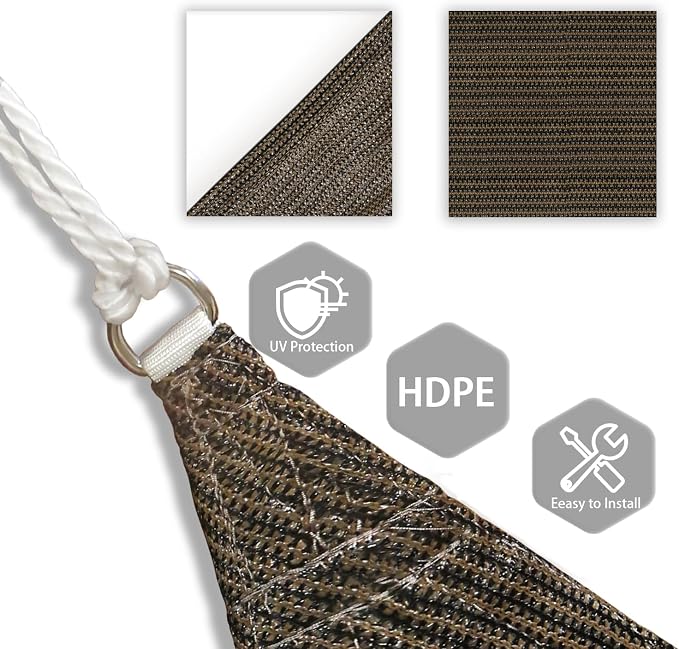 Patio Paradise 23' x 23' x 23' Sun Shade Sail Triangle Canopy Shade Cloth - Image 3
