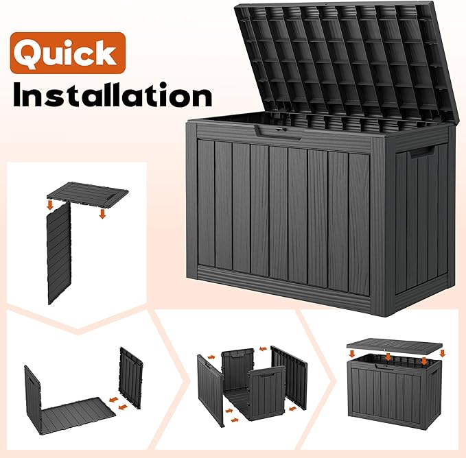 Outdoor Storage Box, Resin Deck Boxes Indoor and outdoor, Waterproof Storage - Image 6