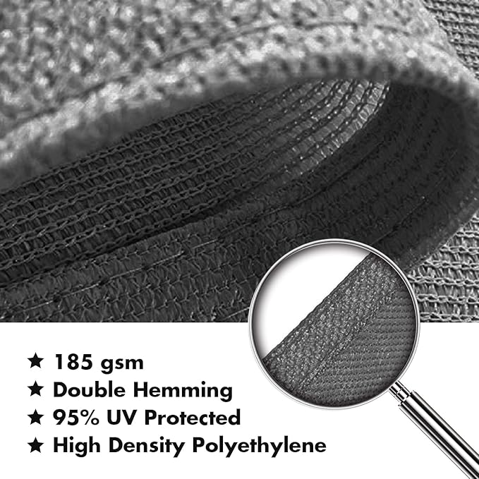 KANAGAWA 6'X7' Dark Gray Custom Size Sun Shade Sail Rectangle UV Block Canopy - Image 4
