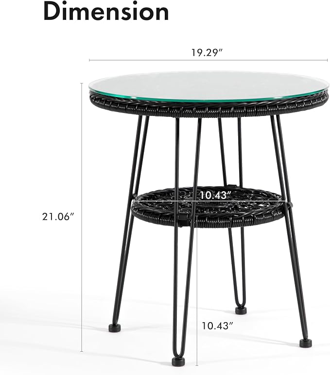 Furniture of America Ysar Boho 19-inch Round Coffee Table Outdoor - Image 3