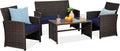 Best Choice Products 4-Piece Outdoor Wicker Patio Conversation Furniture Set by BestChoiceProducts