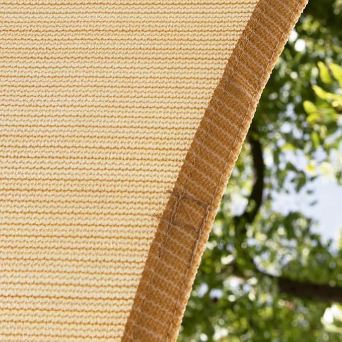 Amgo Custom Size 11' x 13' x 17' Beige Right Triangle Sun Shade Sail UPF50+ - Image 9