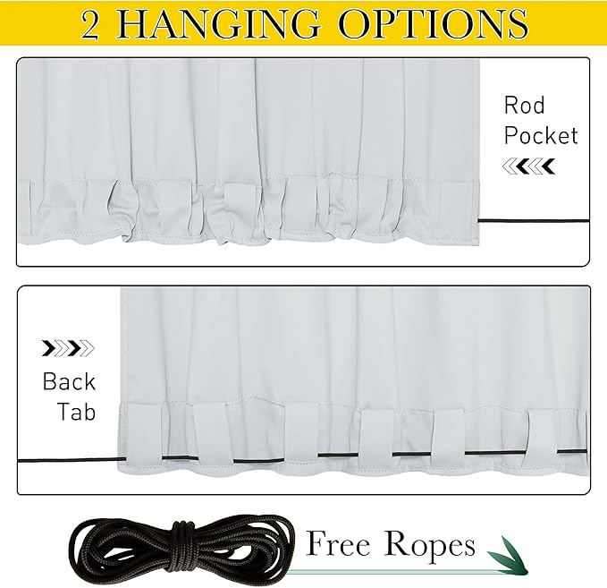 NICETOWN 2 Panels Windproof Outdoor Curtains - Image 3