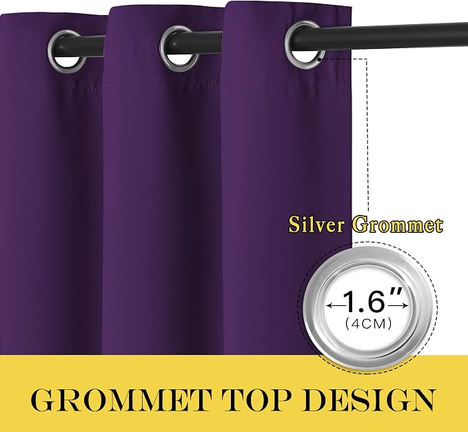 NICETOWN Blackout Curtains for Sliding Glass Door Room Divider Noise Reduce - Image 6