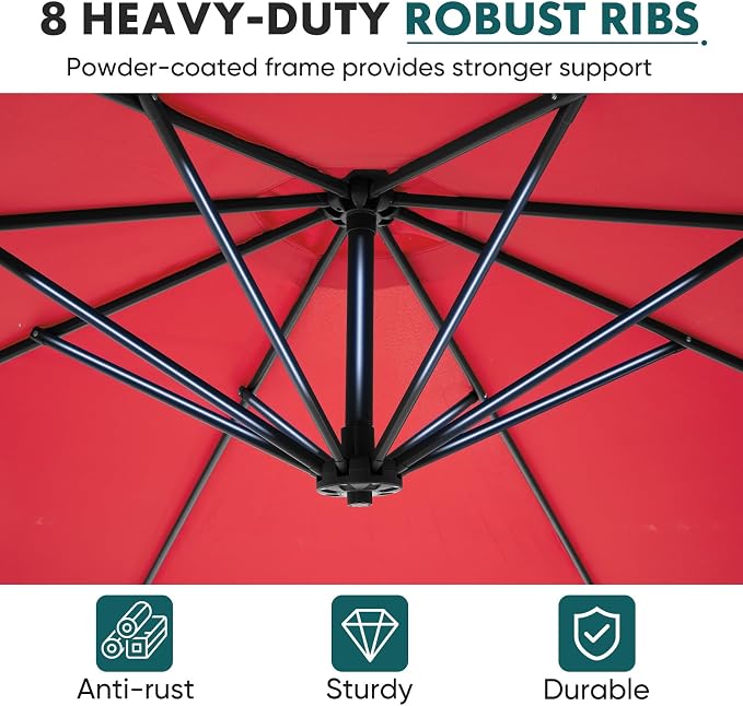 OLIXIS 9.7FT Offset Patio Umbrella - Image 4