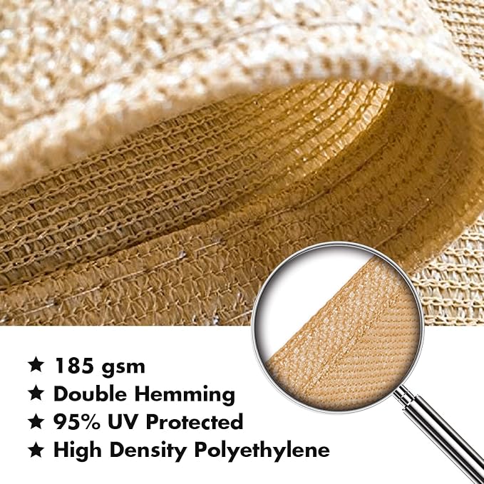 KANAGAWA 10'X15' Sand Custom Size Sun Shade Sail Rectangle UV Block Canopy Cover - Image 4