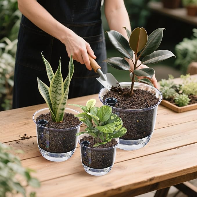 Plant Pots 6/5/4 inch Set of 3, Self Watering Pots - Image 7
