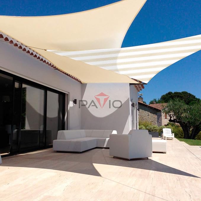 Patio Paradise 20' x 20' x 20' Sun Shade Sail Triangle Canopy Shade Cloth - Image 6