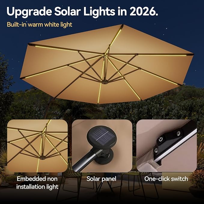 Aoxun 11 FT Cantilever Umbrella - Image 3