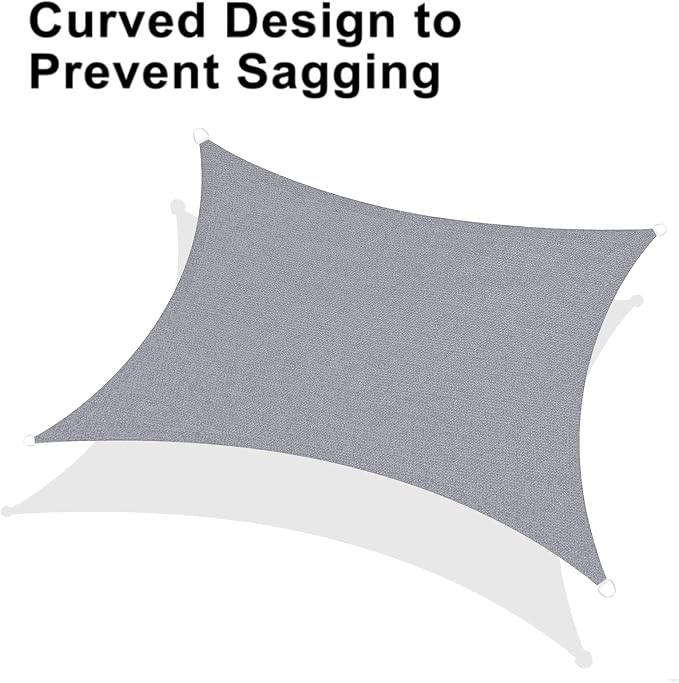 LOVE STORY Custom Size 5'x9' Silver Grey Sun Shade Sail Rectangle UV Block - Image 6