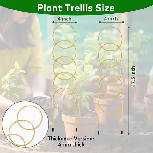 17.5 Inch Plant Trellis Indoor for Climbing Plants, Metal Small Garden Trellis - Image 2