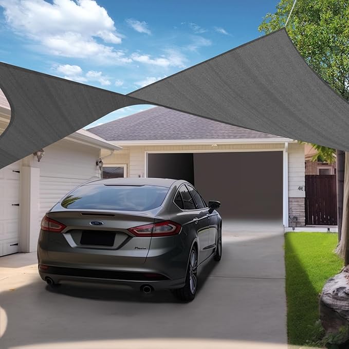 KANAGAWA Sun Shade Sail Curved 20'X26' Dark Gray Rectangle Outdoor Shade Cover - Image 6