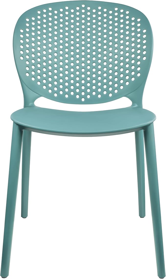 2xhome Set of 2 Patio Dining Chairs | Modern Stackable Outdoor Pool Side Chair - Image 7