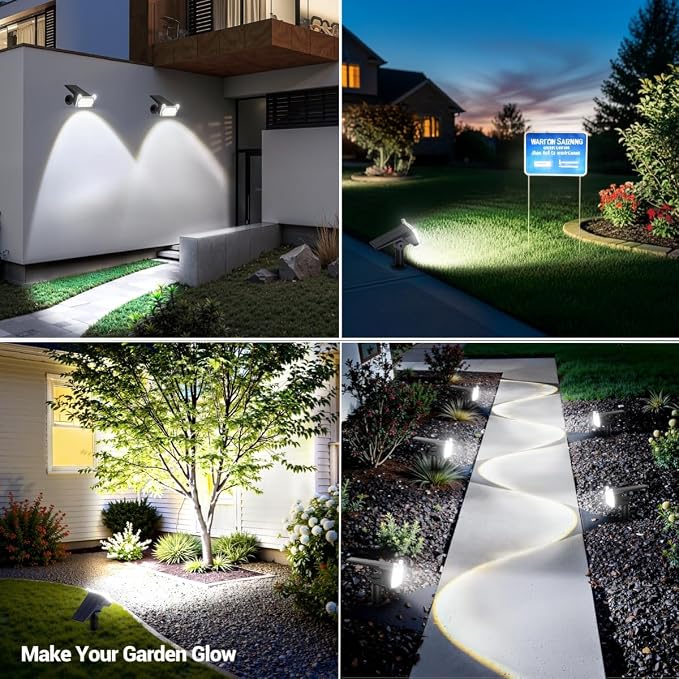 WdtPro Solar Spot Lights Outdoor Waterproof, 6 Pack, Bright Solar Landscape - Image 2