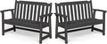 Ciokea 49" Heavy Duty Outdoor Bench Set of 2, HDPE Weatherproof Garden Bench by CIOKEA