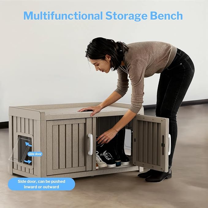 2 Doors Shoe Storage Bench - Image 6