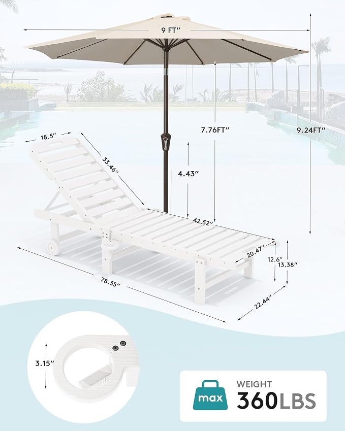 SERWALL Outdoor Chaise Lounge Set of 2 - Image 2