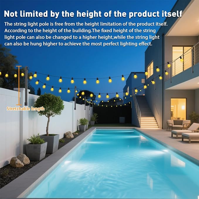AILBTON 6 Pack 2.8Ft String Light Poles, Light Poles - Image 3