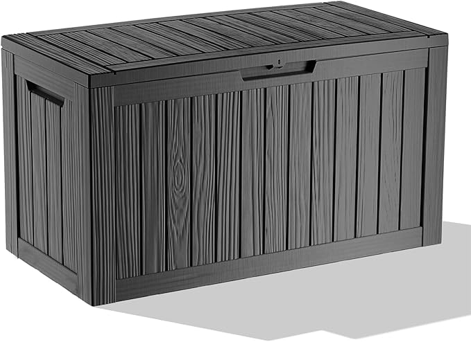 86 Gallon Outdoor Deck Box, Lockable Waterproof Outdoor Storage Boxes by MAIUSCOLI