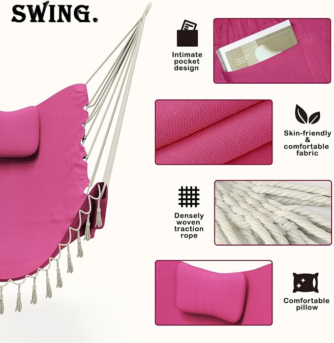 Hammock Chair with Stand, Heavy-Duty Hanging Chair with Stand, - Image 3