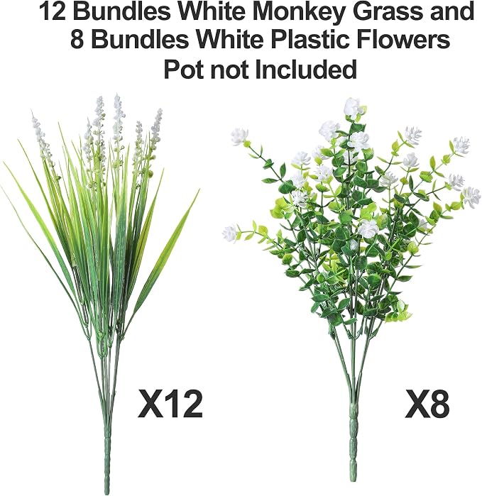 HyeFlora 20 Bundles Artificial Fake Outdoor Plants Flowers - Image 5