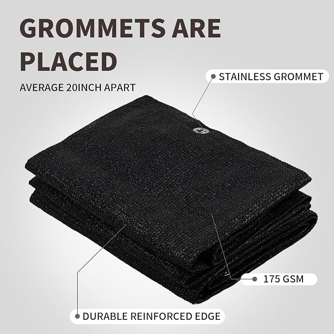 LOVE STORY Custom Size 3'x10' Black Balcony Privacy Screen, UV Block Privacy - Image 6