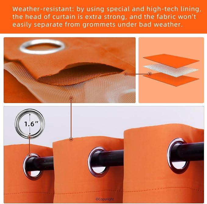 Waterproof Outdoor Curtain W105 x L84 - Image 3