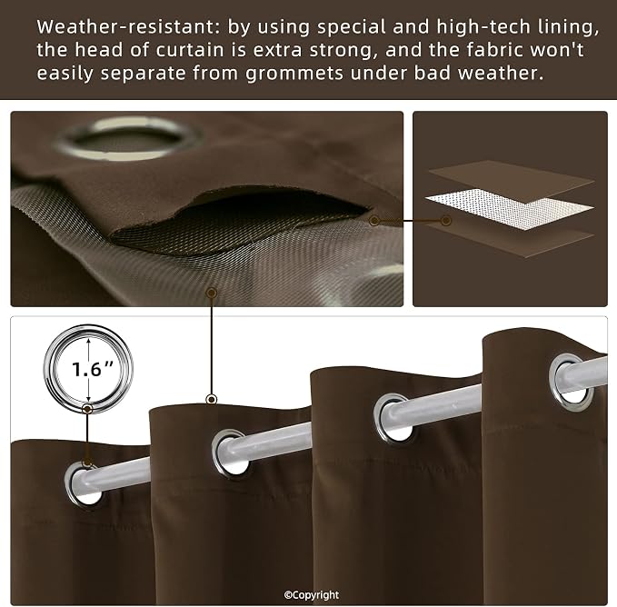 Outdoor Indoor Curtains W52 x L108 - Image 3