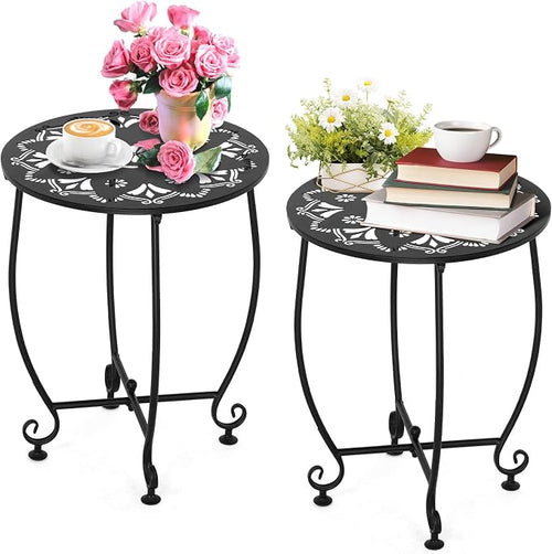 2 Pack 14Inch Outdoor Side Tables by DARCKLE