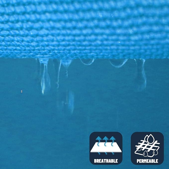 SUNNY GUARD Custom Size 10'x10'x14.1' Turquoise Blue Sun Shade Sail Right - Image 5